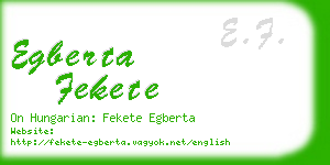 egberta fekete business card